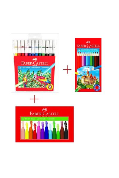 Faber Castell L 12 Li Keçeli Kuru Ve Pastel Boya Seti