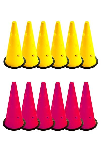 Leyaton 12'li 40 Cm Delikli Ve Kauçuk Tabanlı Antrenman Huni Seti Antrenman S...