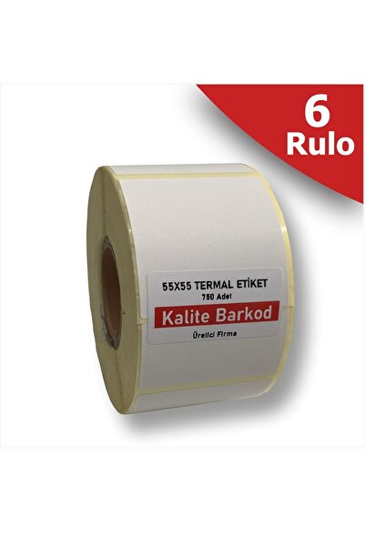Kalite Barkod 55k55 Termalno nalepnice | 6 rolne bar kod nalepnice