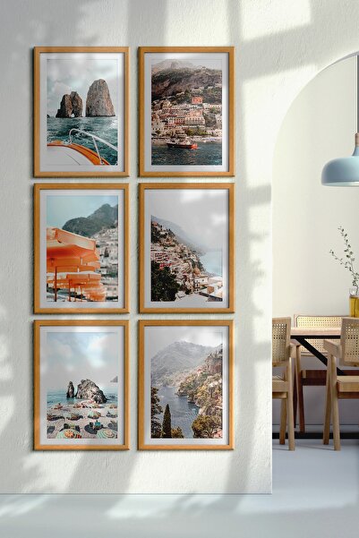 ÖZCANLAR ÇERÇEVE Çerçeveli Tablo Dekorasyon Ev Dekoru Modern Sanat Sahil Baskısı Italya Duvar Sanatı Tatil Holiday