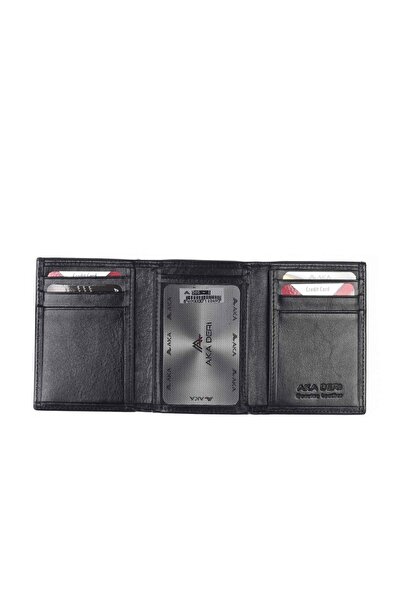 Aka Deri 505 100% Genuine Leather Men's Wallet Black