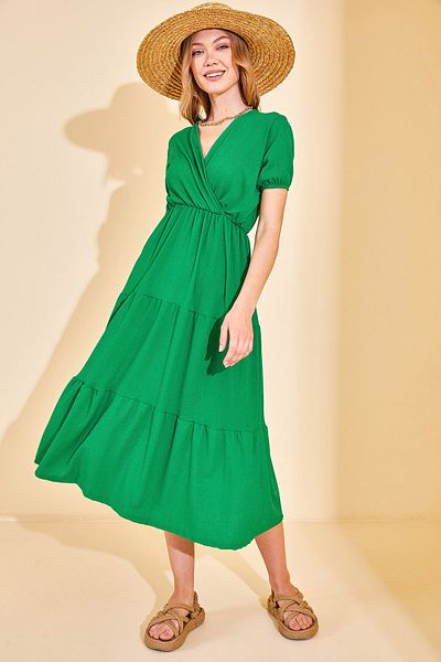 XHAN Kleid - Grün - Smock-Kleid
