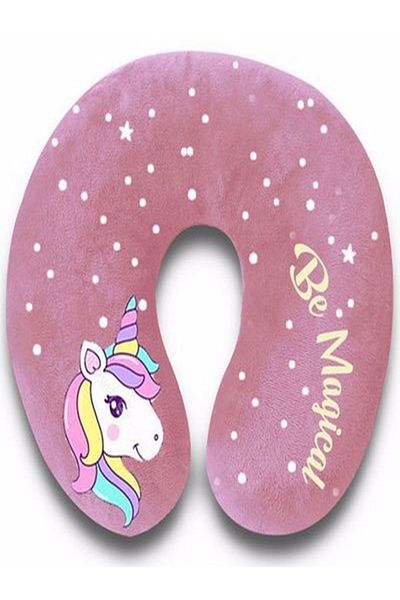 caribbo Micro Fiber Filled Un34 Pink Children's Neck Pillow