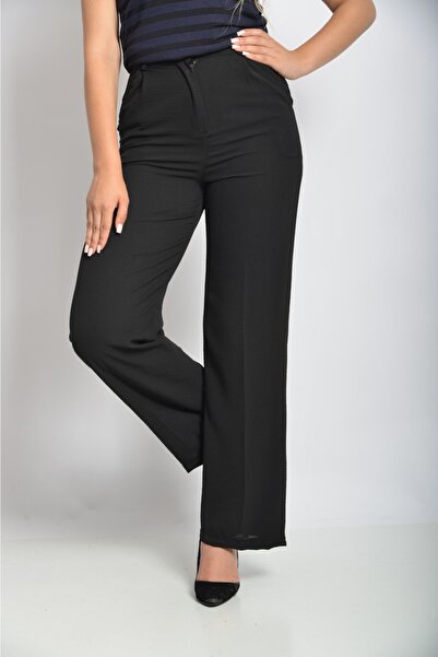 SORALLİNE Women's Summer Wide Leg Trousers 1699 Aerobin Black