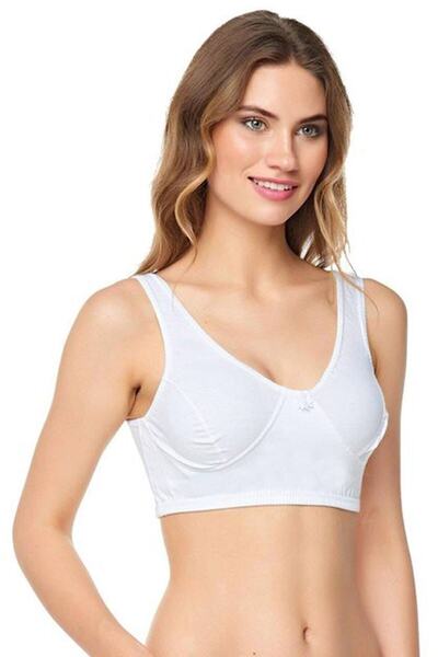 Tutku Λευκό χτενισμένο βαμβακερό μισό σουτιέν (3 τεμάχια)