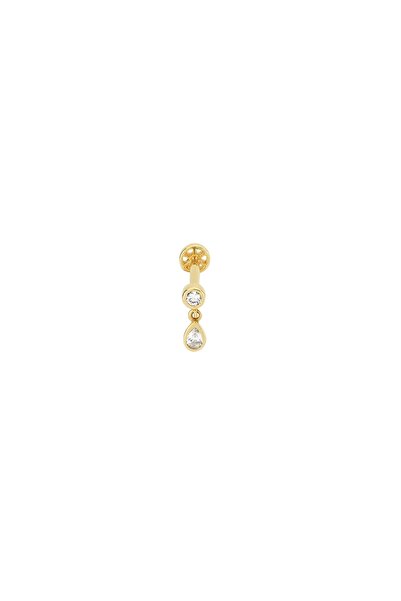 Altın Sepeti Altın Sallantılı Damla Taş Tragus Küpe