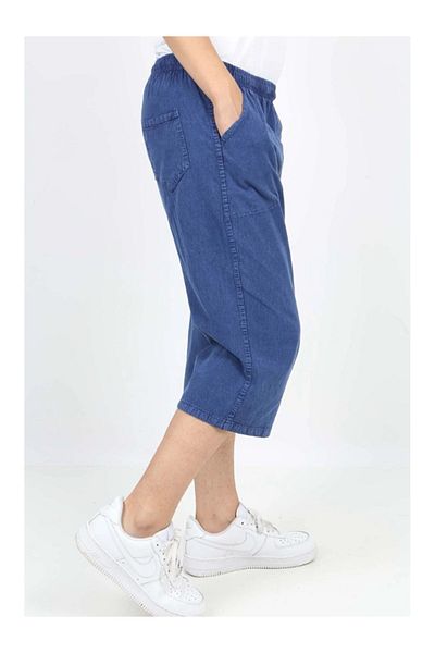 LUSSOLİFE Men's Soft Raw Cloth Elastic High Waist Comfortable Fit 100% Natural Cotton Capri