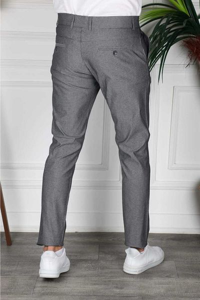 DSM MODA Men's Anthracite Slim Fit Italian Cut Linen Trousers