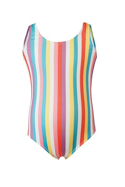 TESMAY Hiem Strappy Girl's Slip Swimsuit Rainbow Colored Lycra Flexible Water Repellent Swimsuit for Ages: