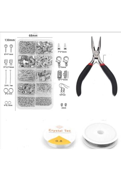 HASAN ERDOĞAN 713 Parça Penseli Gümüş Küpe Yapım Seti Takı Malzemeleri