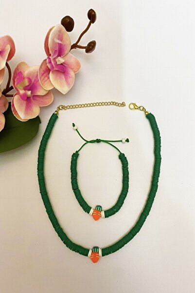 Karlay مجموعة أساور قلادة فيمو على شكل جزرة للأطفال