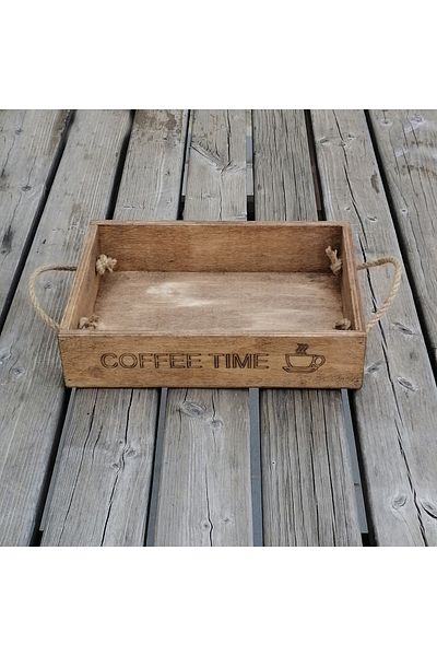 t tun's woods Coffee Time Wooden Tray Presentation Tray Decorative Tray 30 cm X 22 cm Water Resistant Handmade