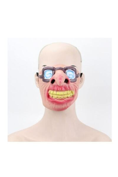 ARDSU Cadılar Bayramı Şaka Komik Korku Maskesi Yarım Yüz Lateks Gerçekçi Maske