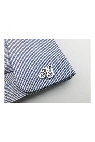 Gökdeniz 925 Kişiye Özel El Yazısı Gümüş Kol Düğmesi Özel Gün Hediyesi