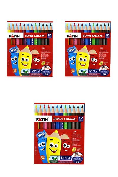 Fatih Dry Crayons 12 Pieces Short 3 Pieces