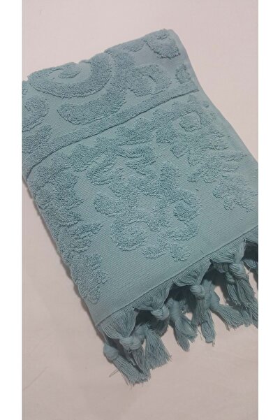 Romans Hand Tied Fringed Hand Towel 50x90 Cm Petrol Blue