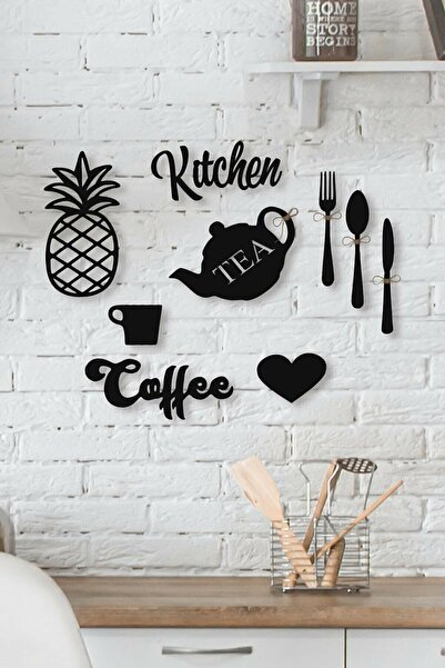 evdeucuz 13 Parça Mutfak Konsepti Ahşap Duvar Dekoru Kitchen