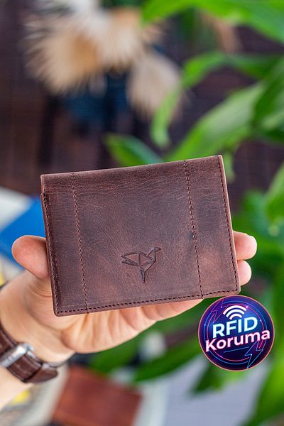 Garbalia Ανδρικό πορτοφόλι Franklin Genuine Leather Polite Crazy Brown
