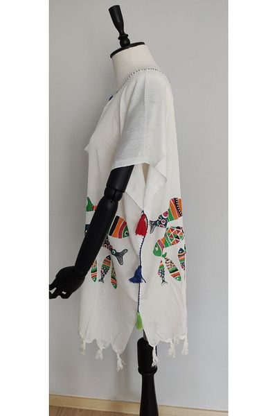 Ateşoğlu Tekstil Summer Beach Dress - Fish Patterned Pareo