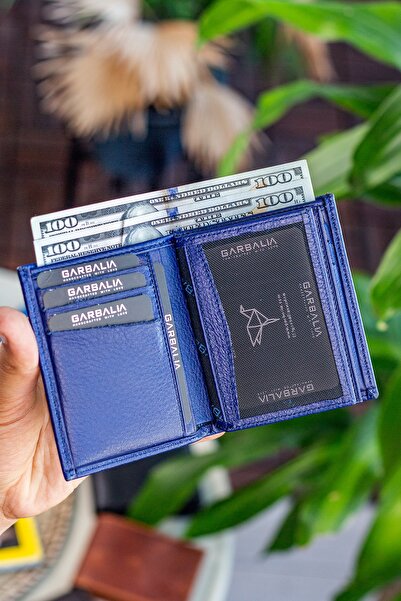 Garbalia Gomez Genuine Leather Navy Blue Men's Card Holder Wallet