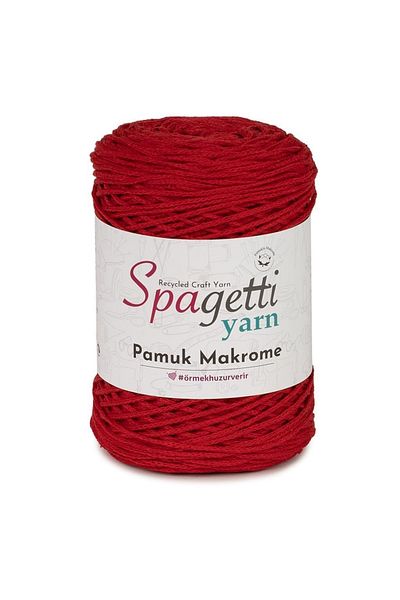 Spagettiyarn Red Cotton Macrame Rope