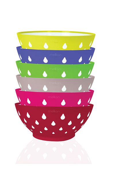 Melkan Home Round Colorful Bowl Set & 6 Pieces Drop Patterned Bowl Set