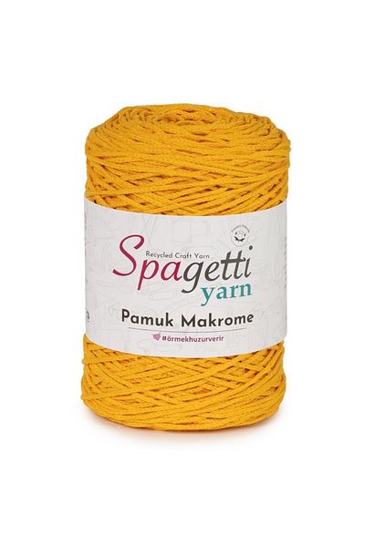 Spagettiyarn Κίτρινο βαμβακερό σχοινί μακραμέ