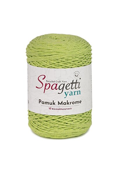 Spagettiyarn Fıstık Yeşil Pamuk Makrome Ip
