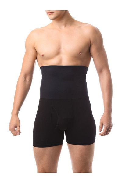 MİSTİRİK Danni Men's Belly Flattening Firming High Waist Silicone Boxer Corset Black Color