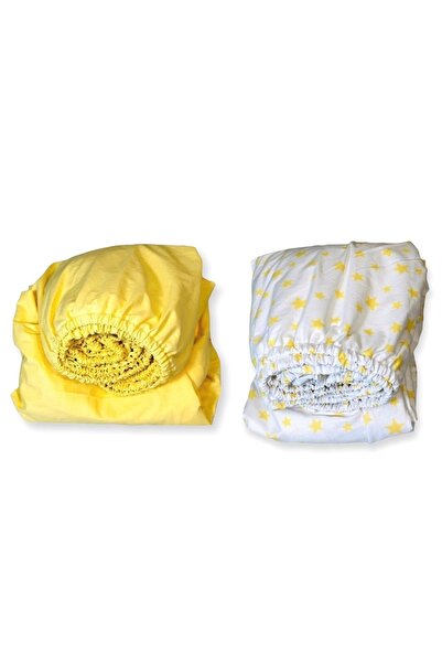 Babynia 100% pamuk Dječji kreveti Čaršav sa lastišem 100x160 žute i žute zvez...