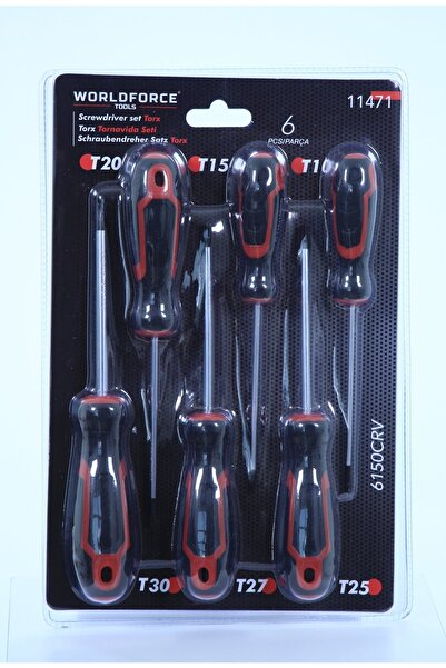 Genel Markalar 6'lı 200 Mm Torx Tornavida Seti S2 Çelik Profesyonel Alet T10,...