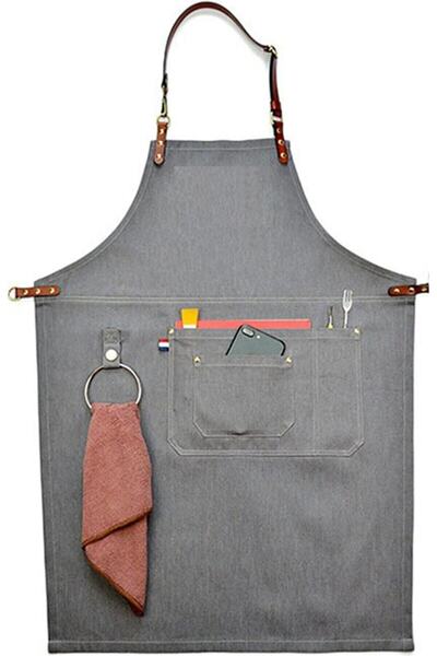 YDZ Boyundan Askılı Mutfak Önlüğü Master Chef Barista Cafe Restaurant Şef Gar...