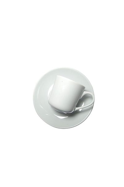 Porland White Porcelain Coffee Cup Set for 6 People