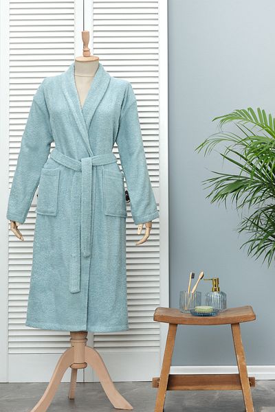 Karaca Home Halat de baie pentru femei Daily Soft Petrol 100% bumbac S/m