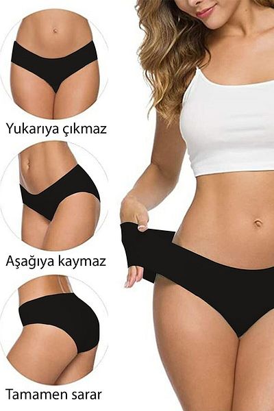 Papatya Γυναικεία εσώρουχα 4 τεμαχίων 4 τεμαχίων με λέιζερ χωρίς ραφές, ελαστικά χωρίς σήμανση