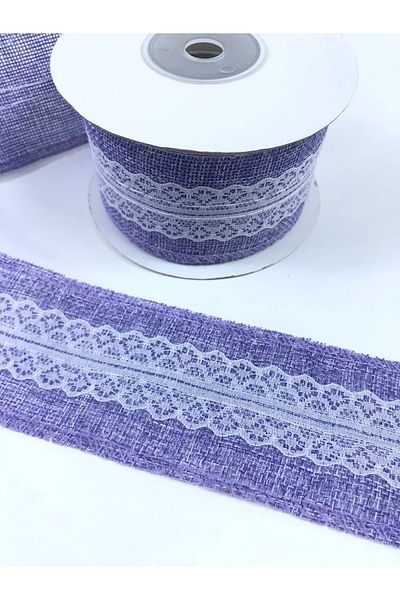 Hobigram Λιλά Φαρδιά Λινή Κορδέλα με Δαντέλα στη μέση Η τιμή είναι για 1 μέτρο – Κορδέλα, Κομψό Σχέδιο, Γυναικείο Αξεσουάρ