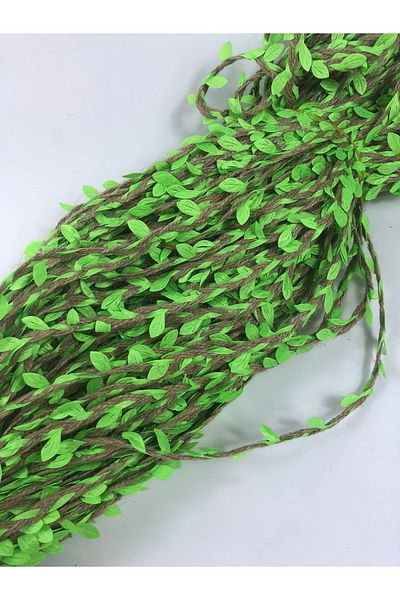 Hobigram Ornament decorativ 5 metri Panglică verde deschis din frunze de paie – Panglică decorativă, design elegant – Decorativ