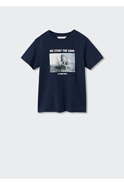 MANGO Kids Tricou albastru închis pentru copii