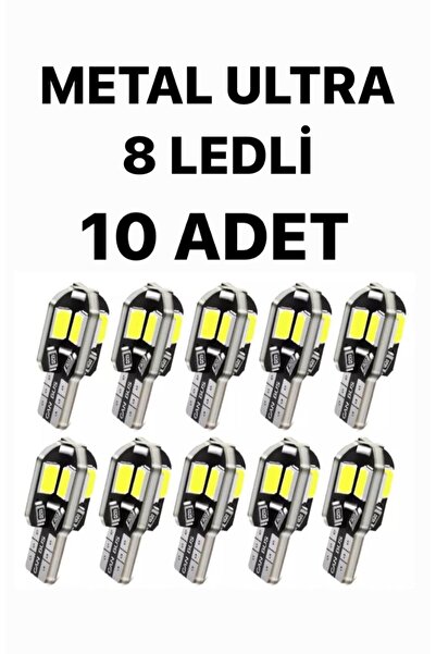 SİSA SENİSTESENAL T10 Led (10 ADET) Metal Ultra W5w 8 Ledli Beyaz Park Tavan ...