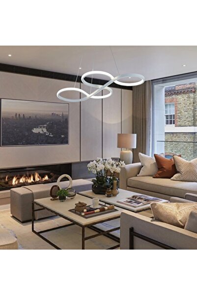 TT AYDINLATMA Tt025-by Yılan Modeli Mat Beyaz ( Sarı Işık ) Led Avize