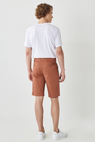 AC&Co / Altınyıldız Classics Men's Brick Slim Fit Narrow Cut Dobby 100% Cotton Casual Chino Shorts