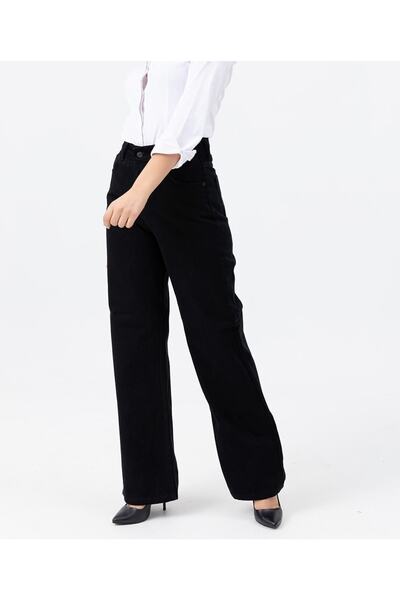 LİMABEL Lycra Black High Waist Loose Women's Jeans Jeans