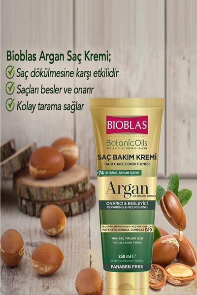 Bioblas Argan Liquid Conditioner 200 Ml & Argan Hair Care Cream 250 Ml