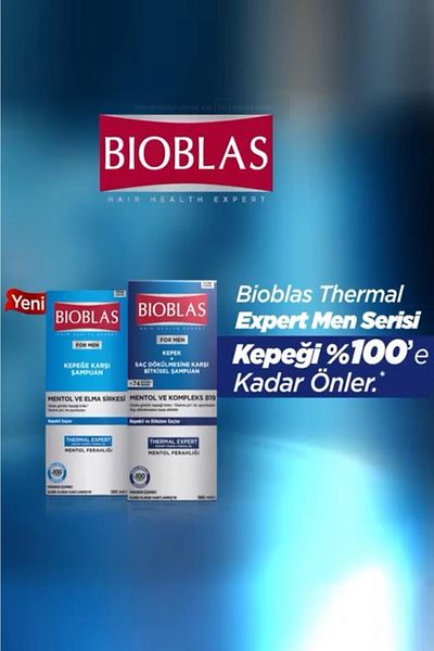 Bioblas Men's Menthol & Elda Vinegar B19 Shampoo - 360ml x 2 Pieces