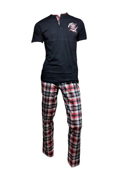 Mod Collection 100% Cotton Plaid Checked Men's Pajamas Set