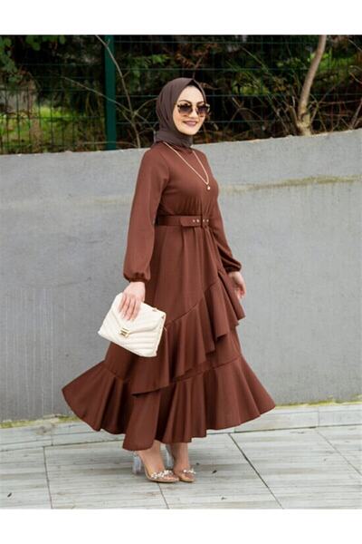 VOLT CLOTHİNG Dlhé šaty s vrstveným opaskom na špeciálne príležitosti