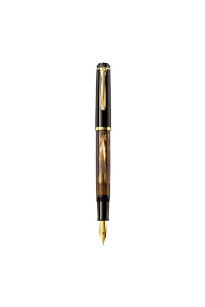 Pelikan Κλασική πένα M200, Ρητίνη, Χρώμα καφέ μαρμαρωτό, Ανοξείδωτο ατσάλι, Ε...