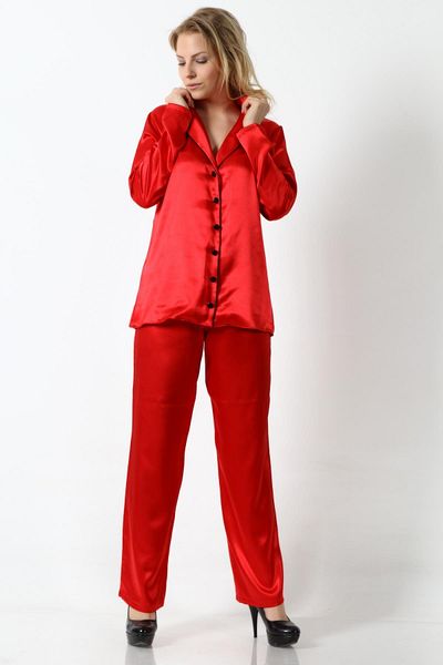 kingspearl Women's Long Sleeve Front Buttoned Satin Pajama Set