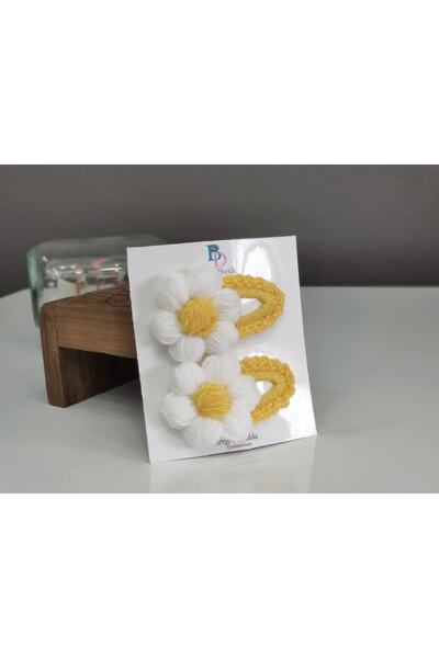 BD BUTİK Papatyalı 2'li Çocuk Çıt Çıt Toka