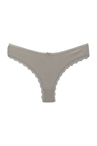 HNX 2-Piece Brazilian Women's Panties with Cotton Leg and Lace Detail on the Waist